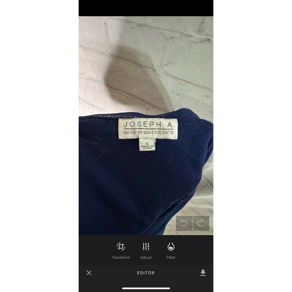 Joseph A Navy Blue Blouse, Small, Pre-owned - Picture 4 of 6